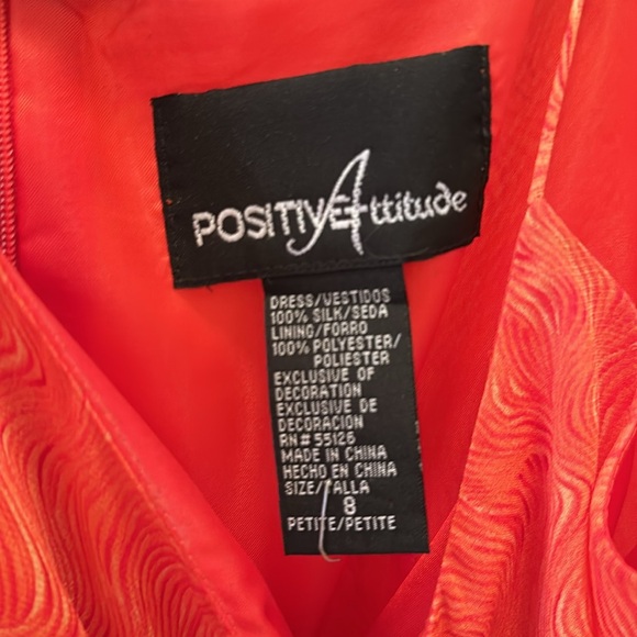 Positive Attitude Dress Orange Dress with beaded hem, Size 8 - Picture 4 of 8